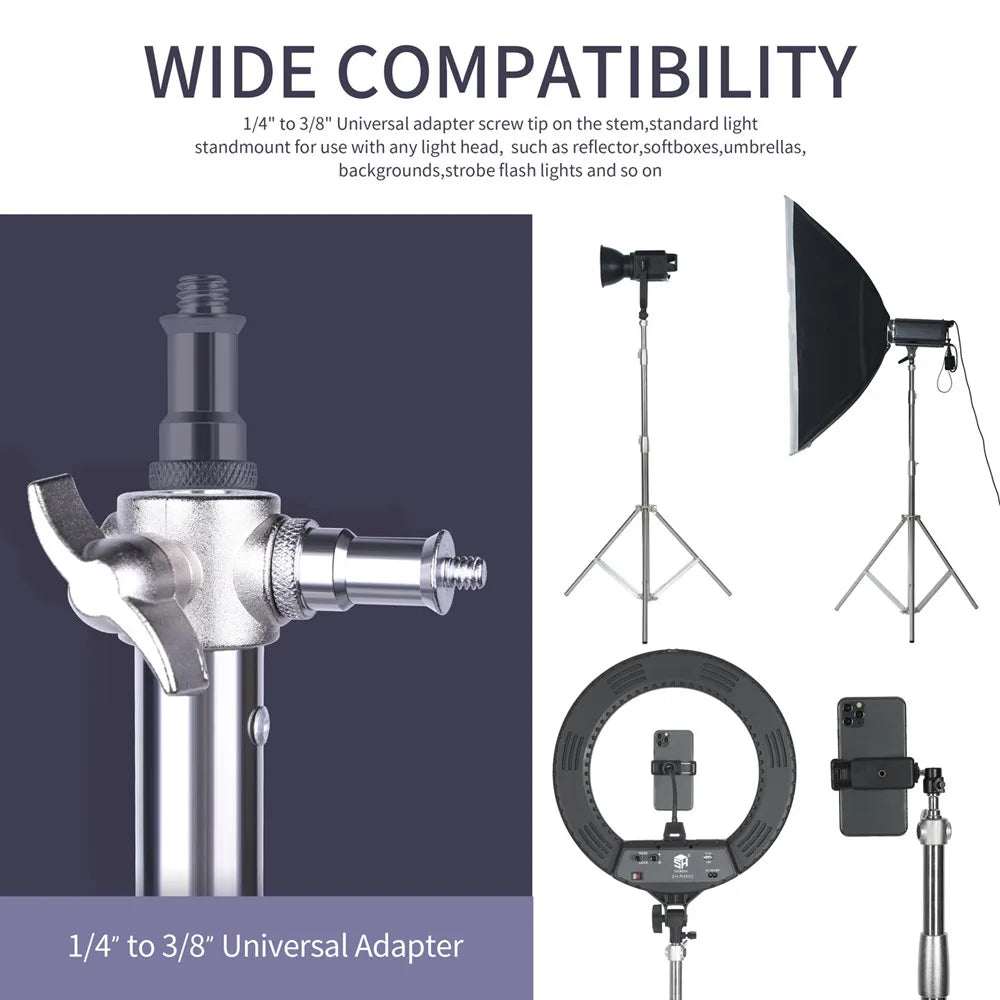 SH Stainless Steel Foldable Photography Lighting Stand Tripod