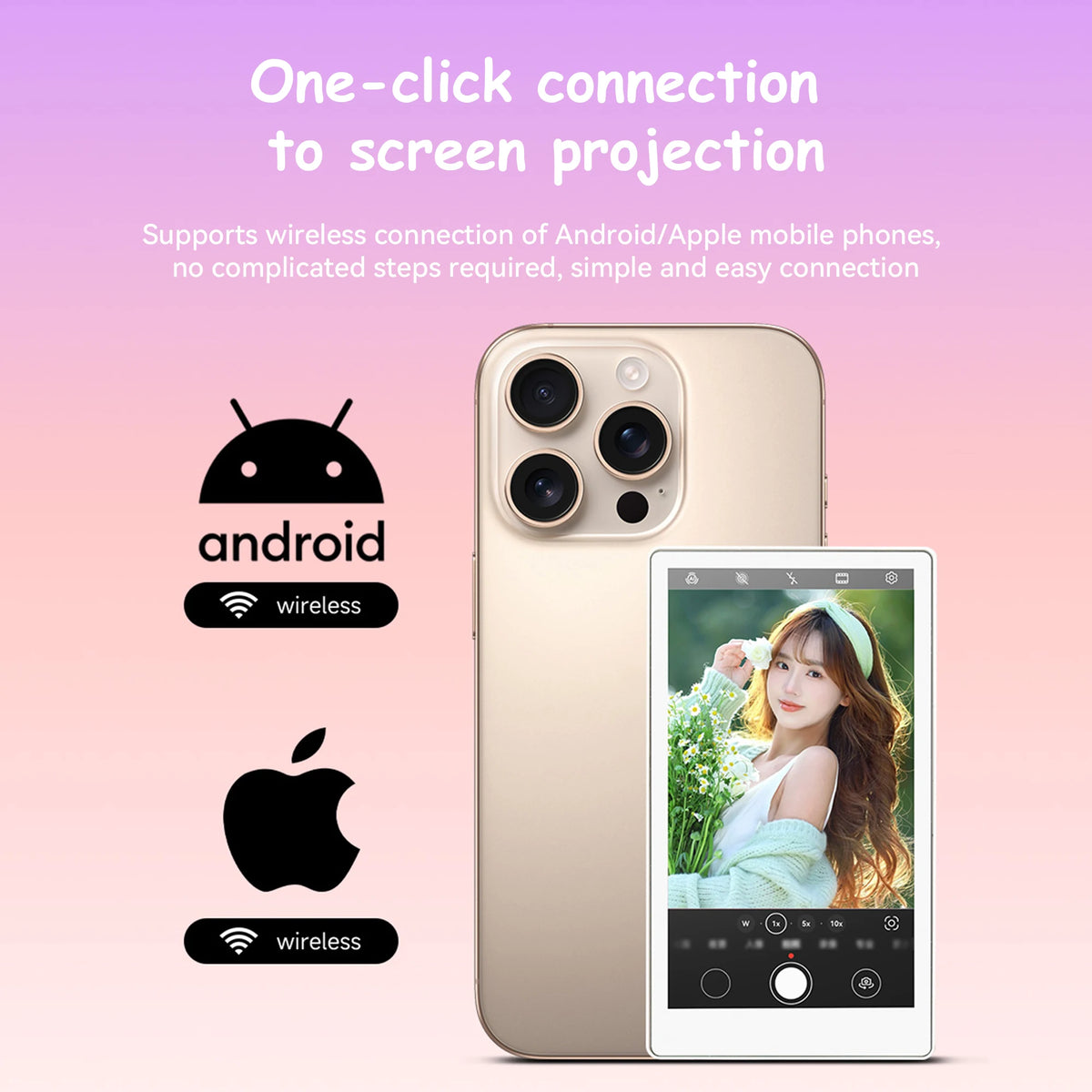 Wireless Smartphone Selfie Monitor For Rear Camera Vlogging