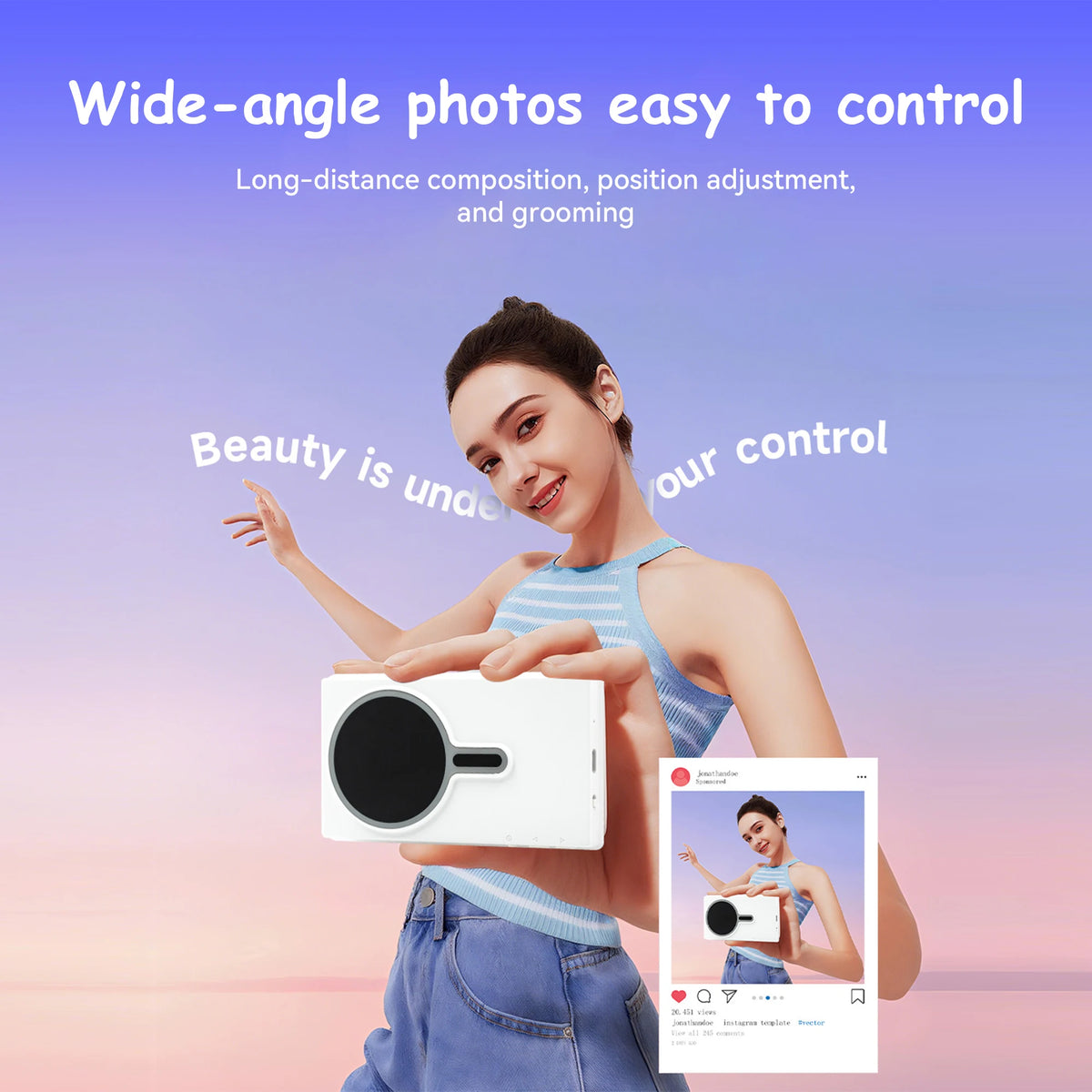 Wireless Smartphone Selfie Monitor For Rear Camera Vlogging