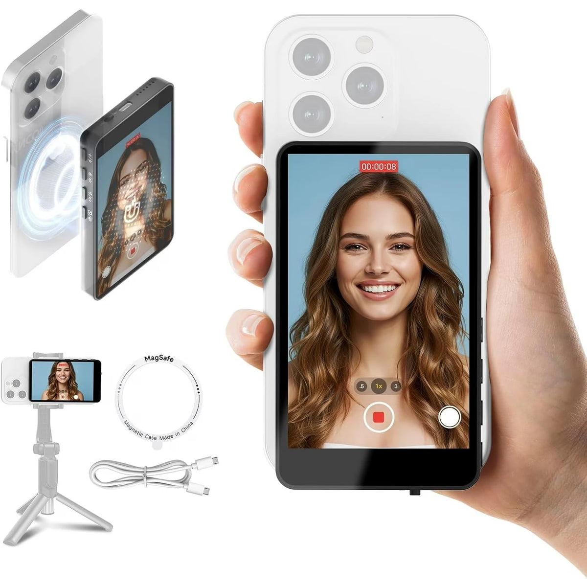 Wireless Smartphone Selfie Monitor For Rear Camera Vlogging