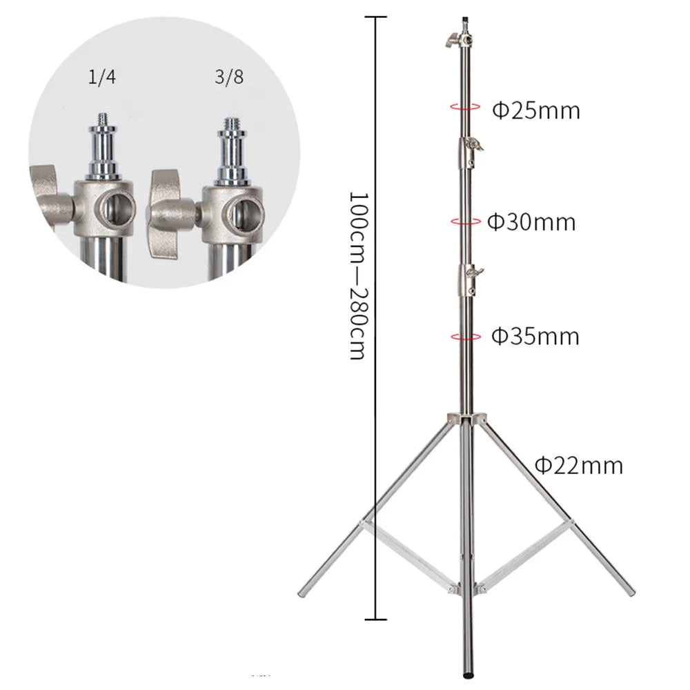 SH Stainless Steel Foldable Photography Lighting Stand Tripod