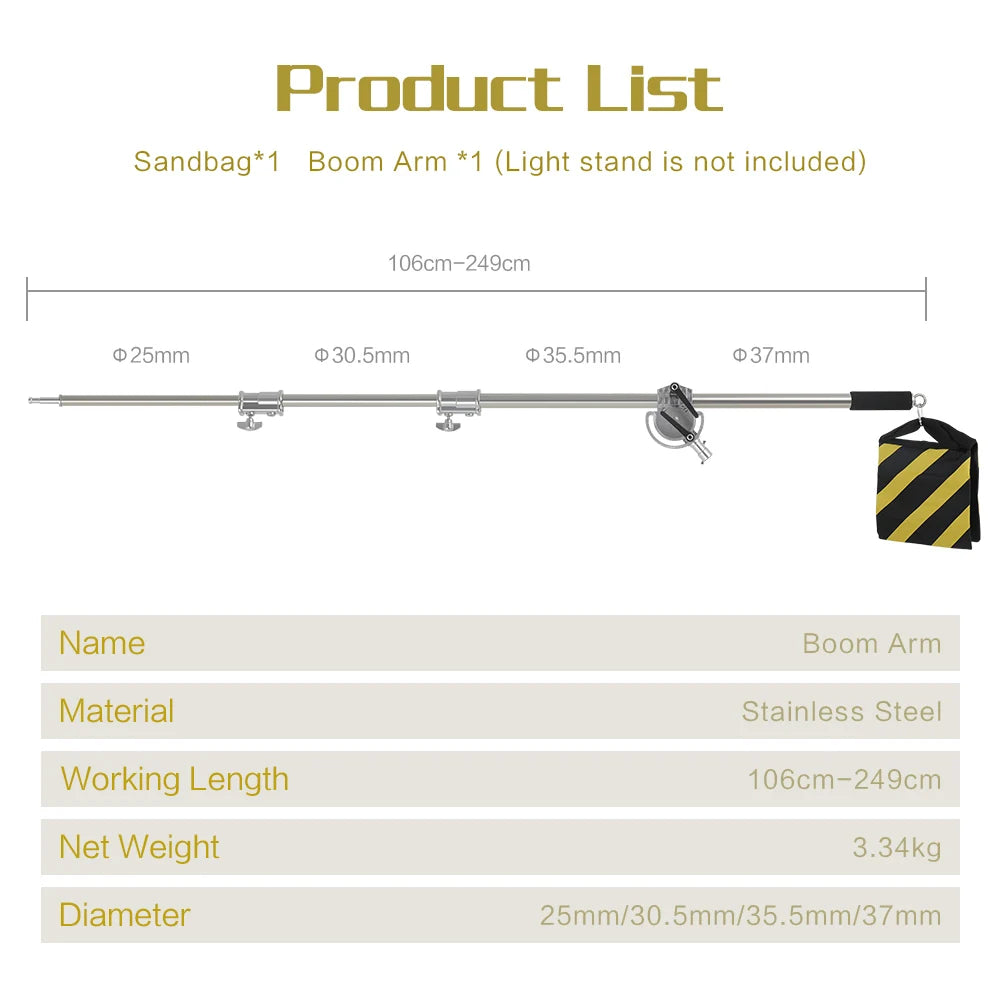 SH Stainless Steel Foldable Photography Lighting Stand Tripod