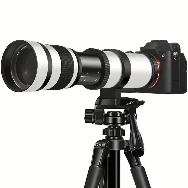Manual Telephoto Zoom T Mount Lens For DSLR Mirrorless Cameras