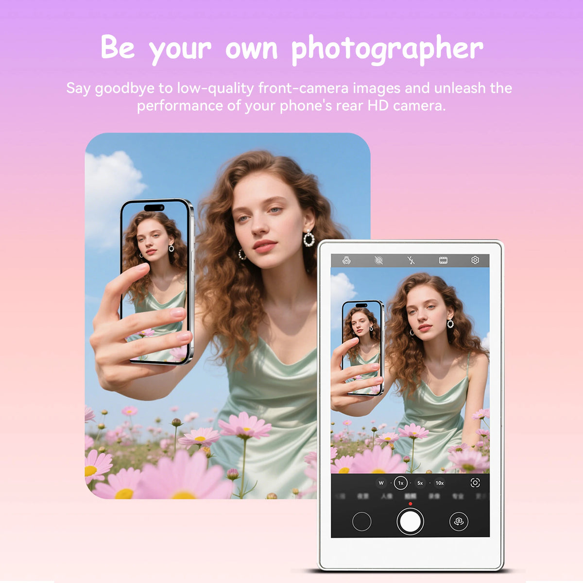 Wireless Smartphone Selfie Monitor For Rear Camera Vlogging