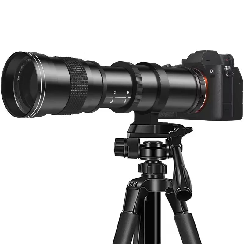 Manual Telephoto Zoom T Mount Lens For DSLR Mirrorless Cameras