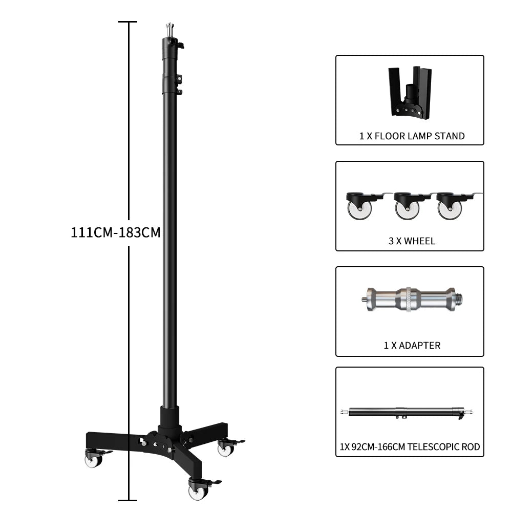 SH Stainless Steel Foldable Photography Lighting Stand Tripod