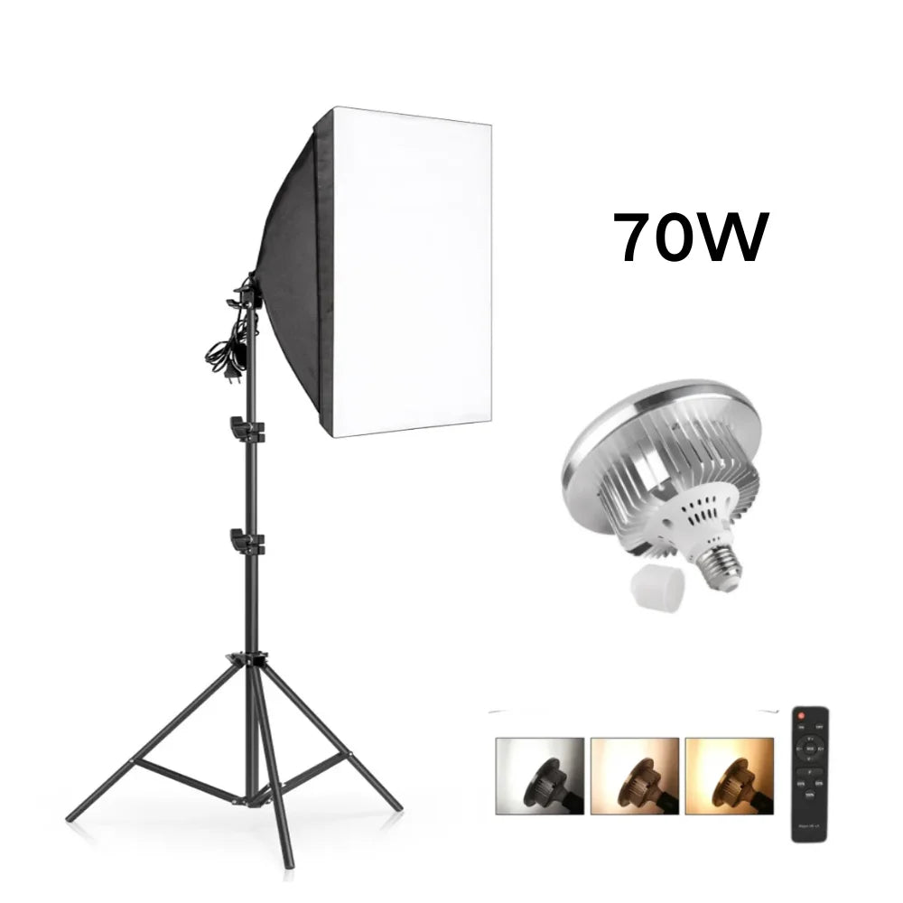 SH Softbox Photography Lighting Kit With Adjustable LED Studio Stand